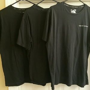 3 Under Armour, Blk, XL, Charged, HeatGear, Tees